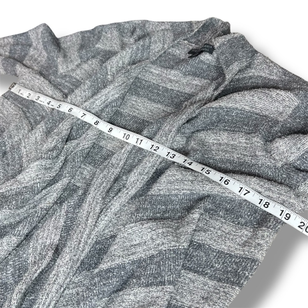 Barefoot‎ Dreams Bamboo Chic Lite Gray Stripe Calypso Wrap Cardigan Sweater L/XL - Picture 7 of 7